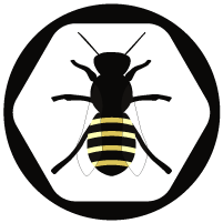 Alternative logo, containing a bee inside a circle