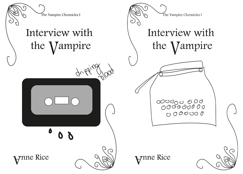 Initial sketches for the cover of Interview with the Vampire